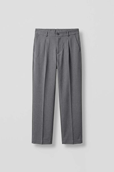 ablukaonline Men's Baggy Fit Elastic Waist Comfortable Trousers Gray Melange