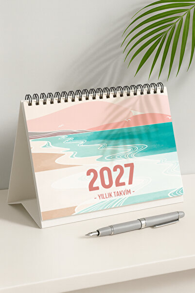 Eldesen Tasarım 2027 Masa Takvimi Spiralli A5 (21X16CM) Büyük Boy / Resmi Tat...