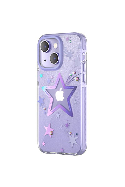 Kingxbar Husă din seria Heart Star pentru iPhone 14 Plus, cu stele mov