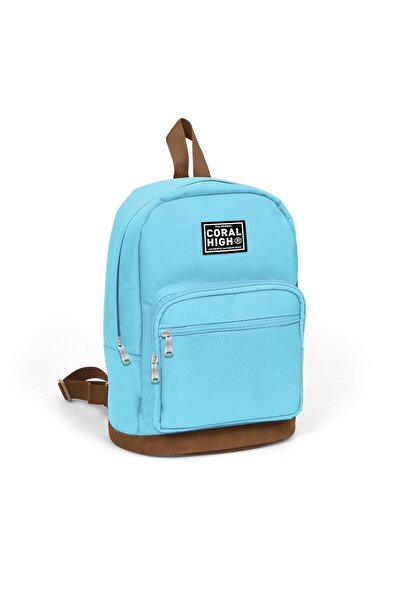 Coral High Mini Sırt Çantası 30 Cm Bebek Mavisi Suni Deri 24214