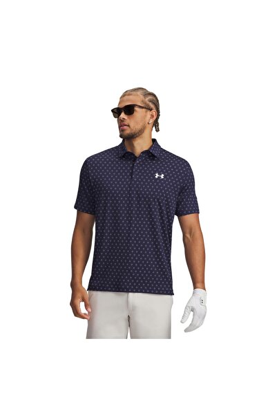 Under Armour A1378677-427 Ua Playoff 3.0 Мъжка тениска поло с принт, тъмносиня