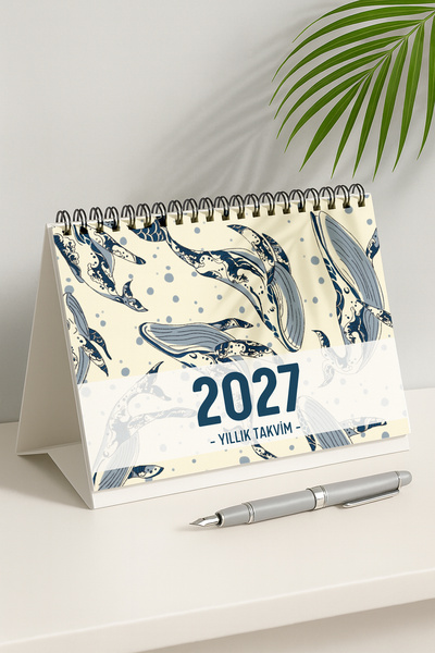 Eldesen Tasarım 2027 Masa Takvimi Spiralli A5 (21X16CM) Büyük Boy / Resmi Tat...