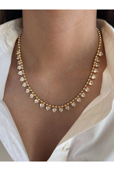 h&b design jewel قلادة على شكل قلب مصنوعة من السبائك