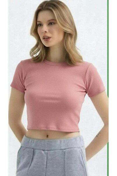 Mercan Kids Women's Crew Neck Short Sleeve Crop Body