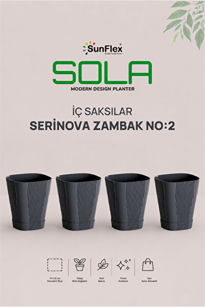 SUNFLEX Sola Dekoratif Saksılar ile Uyumlu Drenajlı İç Saksı
