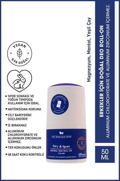 Herbaderm Erkekler için Doğal Deo Roll-On 50 ml
