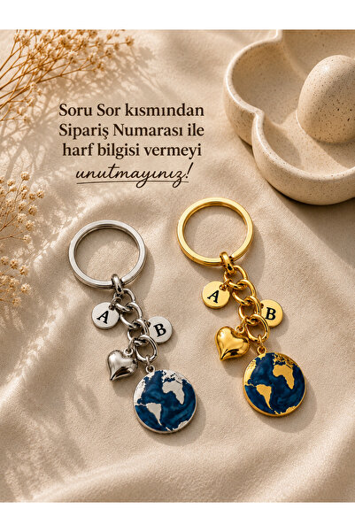 i&s design Anahtarlık Çift Gold Gümüş