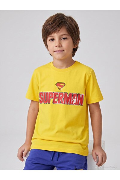 Superman Tricou Superman cu imprimeu pentru copii 6-9 ani - Galben