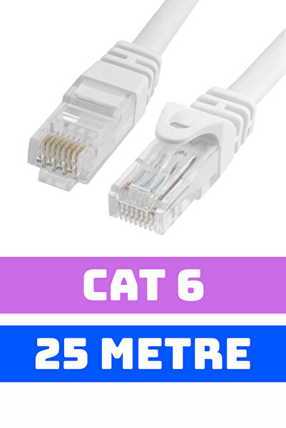 SatışMax 25 Metre Cat 6 Network Internet Ethernet Bilgisayar Kablosu Cat.6. 2...