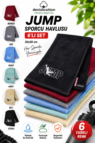 denizlicotton 6 culori diferite, prosop sportiv brodat din bumbac, absorbant ...