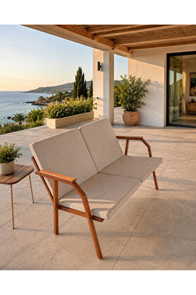 Dekoroom's DURU İKİLİ BAHÇE BALKON MOBİLYASI,KAHVE İSKELET