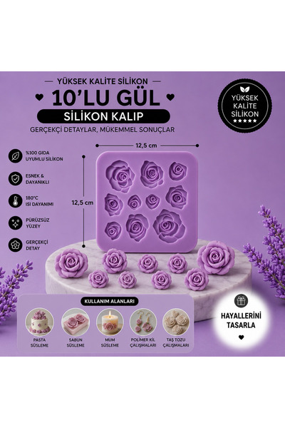 Dr.Paste Silikon Kalıp 10'lu Gül