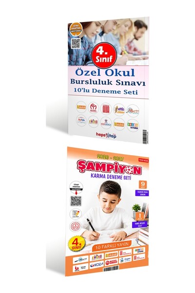 Hepsikitap 4. Sınıf Tüm Dersler 10 lu Karma Deneme Seti 2si 1 Arada Özel Burs...