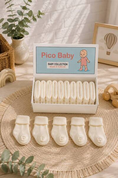 Pico Baby Organic Cotton Unisex 5-Piece Boxed Premium Newborn Baby Socks