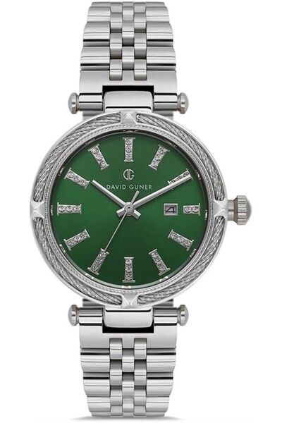 DAVID GUNER Dg-8842La-A10 Calendar 3 Atm Water Resistant Metallic Color Women...