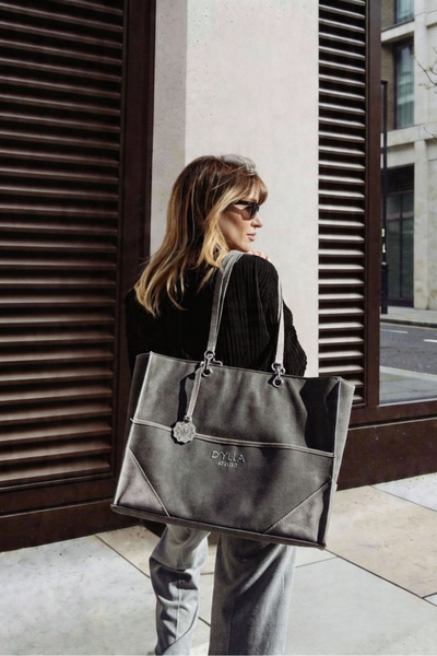 D'ylla Atelier Women's Shoulder Bag from the Valeria Series - Tote Bag - Anth...