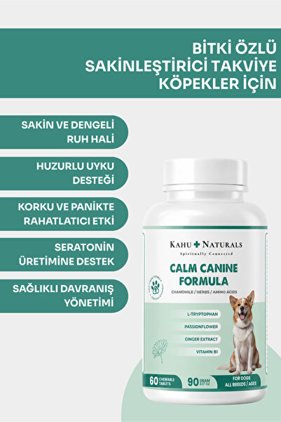 Kahu Naturals Spiritually Connected Calm Canine, Köpekler Için Bitki Özlü Sak...