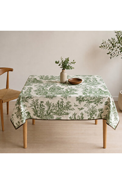 KİLİAHOME Duck Kumaş Fransız Köylü Desenli Kare Masa Örtüsü 90x90 cm – Dekora...