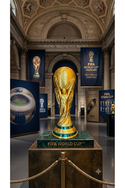ALPİN FIFA Dünya Kupası Maketi - Altın Renk 11x11x24 cm PLA Dekoratif Kupa