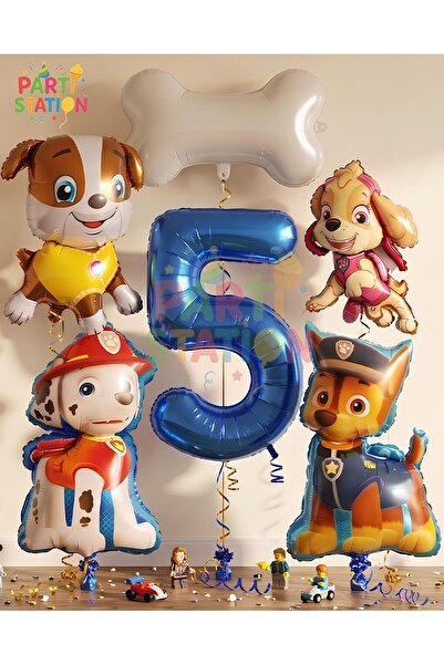 Parti Station Paw Patrol 5 Yaş Balon Set Paw Petrol Marshall Chase Skye Rubbl...
