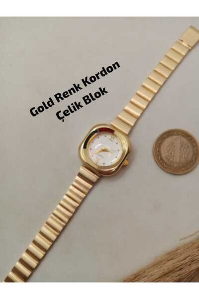 Brality Vintage Retro Model GOLD-GÜMÜŞ Renk Kordon Kadın Kol Saati , Gold Ren...