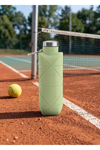 mercanpromosyon Foldable Silicone Water Bottle and Green Water Container with...