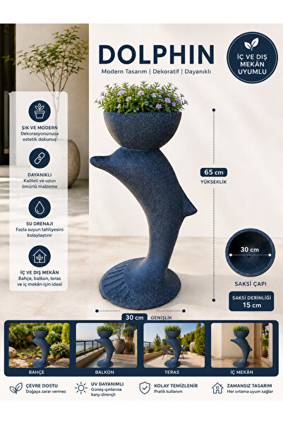 Home DOLPHIN - BETON GÖRÜNÜMLÜ DEKORATİF SAKSI