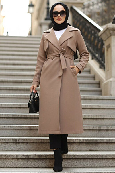 Neva Style Belted Mink Hijab Cashmere Cap 61441V
