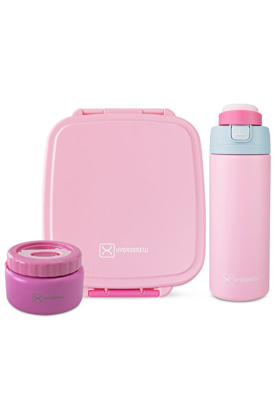 Hydrobrew Mega Flex Bento Lunch Box 1864ml w/ SipSwitch Insulated Water Bottl...