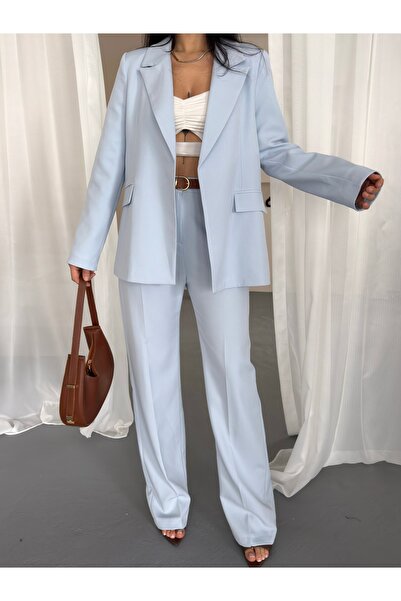 Moda İkra blazer ceket pantolon kemerli takım