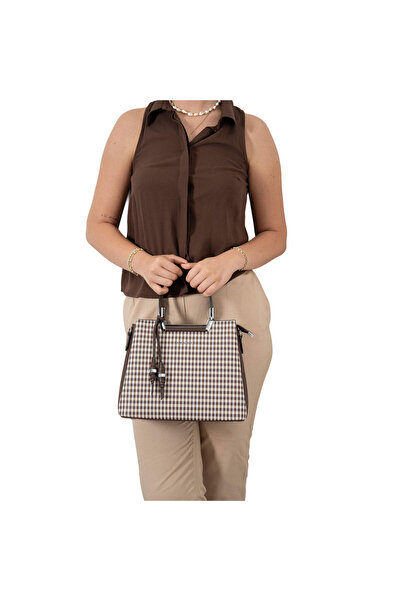 Silver Polo حقيبة كتف للنساء / البنات 969-47368 حقيبة M191 بني أصفر-بني مطفي