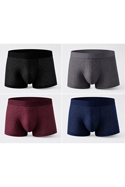 Ece's Desing Ece's Design Erkek 4'lü Buz İpek Ice Silk Boxer Seti M1001