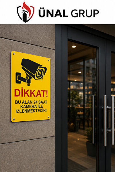ünalgrup Dikkat Bu Alan 24 Saat Kamera ile İzlenmektedir 25x35 cm Dekota Foam Dijital Baskı) Uyarı