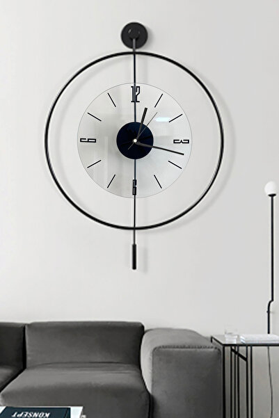 AGA KONSEPT Tiktok Glazing 40 Cm Siyah, Modern Dekoratif Metal Duvar Saati