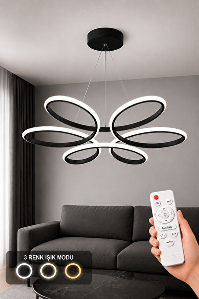 AvizeGO Niva LED Sarkıt Avize 3 Renk Kumandalı