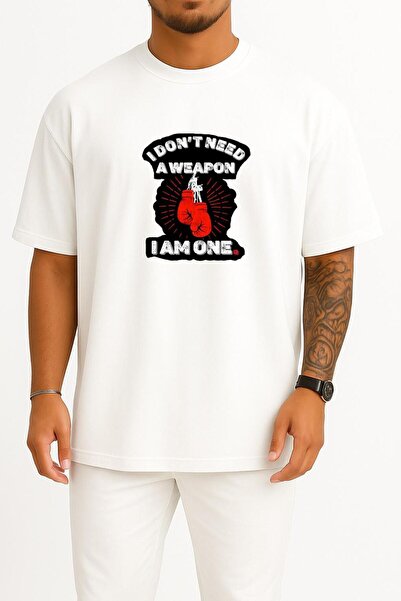 Bahriyeli Collection Oversized I Don'T Need Weapons My Boxer Is My Weapon Che...