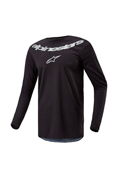 Alpinestars Fluid Graphite Off-Road Motosiklet Jerseyi Siyah Gümüş