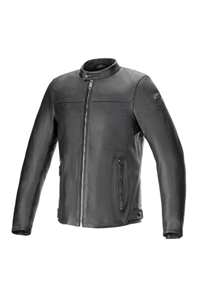 Alpinestars Blacktrak Korumalı Deri Motosiklet Montu Siyah Siyah