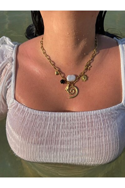 MOD10 Helen Jewerly deniz kabuğu charmlı kararmaz marka model kolye