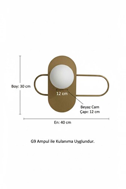 BSA LIGHTING VENÜS TEKLİ ESKİTME MODERN APLİK (BEYAZ GLOP 12 CM ÇAPINDA CAM)(G9 AMPULLU)AMPUL DAHİL DEĞİLDİR.