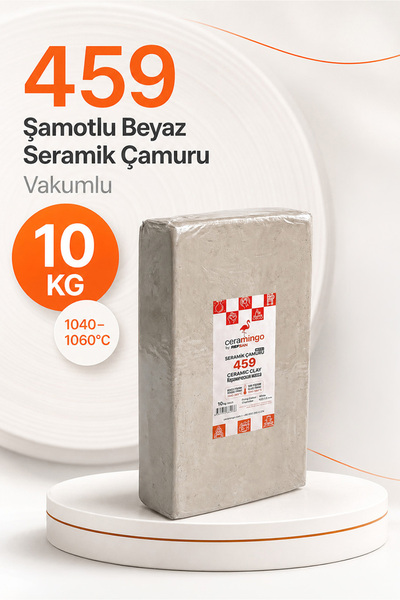 Ceramingo 459 Şamotlu Beyaz Seramik Çamur Vakumlu 10 kg