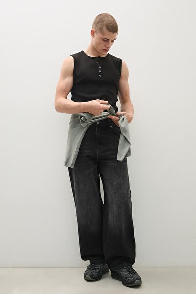 Bershka İşlemeli neobarrel fit jean