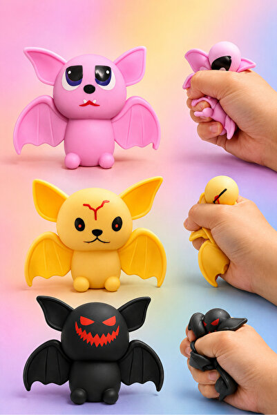 MİNGODAN Yumuşak Squishy Yarasa Oyuncak – Duyusal Oyuncak, Pofuduk Sıkmalı Es...