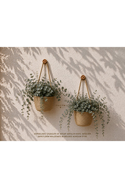 ÖRGÜM Coș decorativ Mini coș din 2 piese Coș cu flori artificiale NU INCLUDE ...