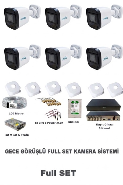 Fabius Gece Görüşlü 6 Kameralı Güvenlik Seti 500 GB Harddisk