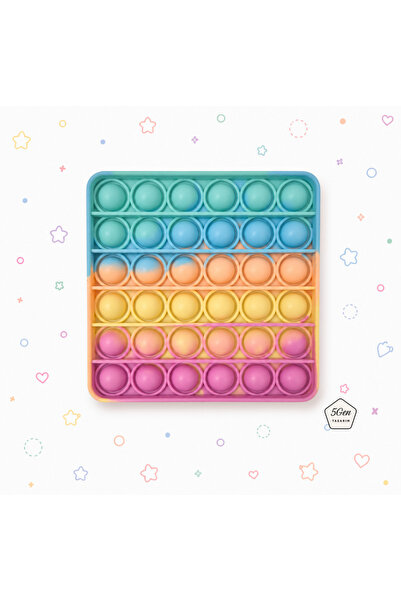 5Gen Tasarım Pastel Renkler Popit Pop It, Kare, Stres ve Zeka Oyunu, Duyusal ...