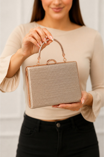 weem bag Elysara EB0715 | SİNDİRELLA GÖZ ALICI KARE KASA SAPLI ABİYE ÇANTA