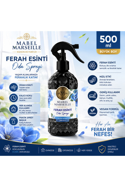 mabel marseille Ferah Esinti Oda Spreyi 500 ml Kalıcı Oda Kokusu Ferahlatıcı ...