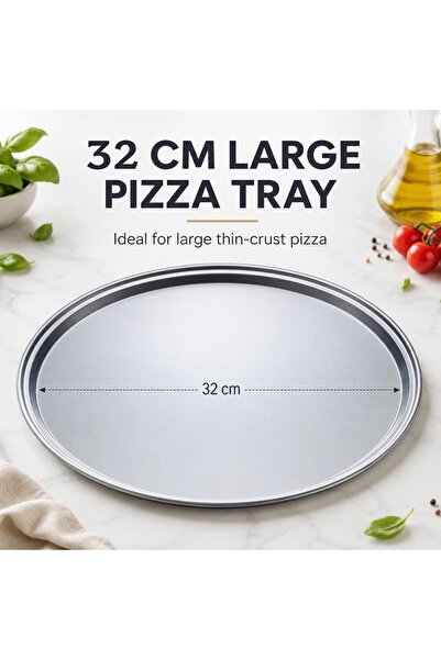 Blackstone Round Carbon Steel Nonstick Pizza Tray 32 cm Thin Pizza Pan (320x10 mm) Bakeware