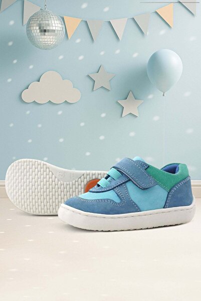 Rakerplus Bob Genuine Leather Blue Green Barefoot Velcro Elastic Baby Sneaker...